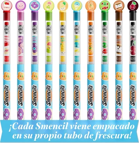 Miniatura 5 de Smencils - Lápices patentados de grafito perfumado gourmet HB #2 hechos de periódicos reciclados, 10 unidades, regalos para niños, suministros