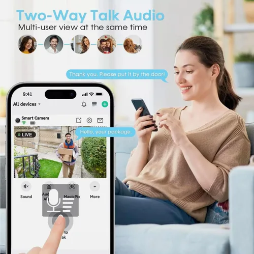 Miniatura 3 de VicoHome CG9 - Cámara inalámbrica para exteriores - Cámara de seguridad WiFi HD 2K, audio de 2 vías, visión nocturna a color, alimentada por