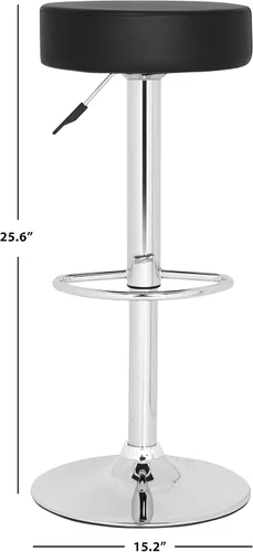 Miniatura 3 de Safavieh Home Collection Jude - Taburete de bar giratorio ajustable de 25.6 a 31.5 pulgadas, color negro