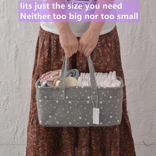 Miniatura 4 de Organizador de pañales para bebé Cesta de almacenamiento para regalos de baby shower para niña o niño Portátil Grande Porta pañales para cambiador
