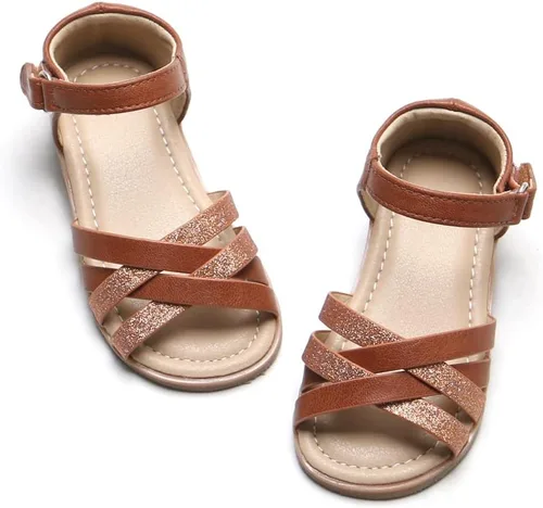 Felix & Flora Sandalias para niña Zapatos de vestir de verano para niña, ligeros, puntera abierta, playa, vacaciones