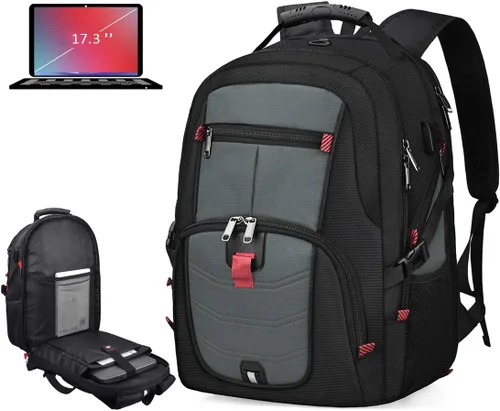 Miniatura 13 de NUBILY Mochila para laptop de 17 pulgadas, impermeable, extra grande, con aprobación TSA, antirrobo, para viajes, negocios universitarios, mochilas