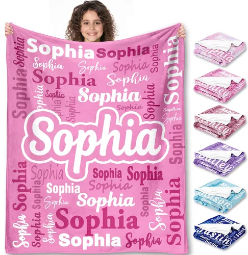 Miniatura 13 de Yofair Se envía al día siguiente, manta personalizada regalos para niñas adolescentes, manta personalizada con nombre, manta de franela para niñas