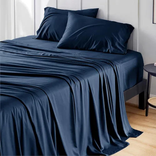 Miniatura 36 de Bedsure Juego de sábanas de tamaño King, sábanas refrescantes King, rayón derivado del bambú, bolsillo profundo de hasta 16 pulgadas, sábanas 03