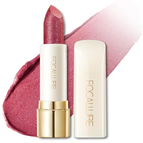 Miniatura 16 de FOCALLURE Lápiz labial brillante hidratante, acabado brillante de perlas, bálsamo labial teñido hidratante con textura cremosa, tinte labial de RD02