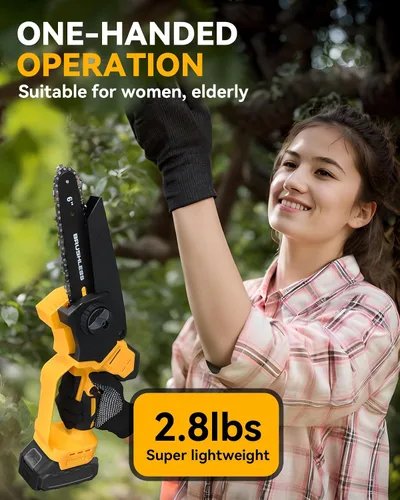 Miniatura 8 de Mini motosierra inalámbrica para batería Dewalt de 20 V máximo, 8 pulgadas y 6 pulgadas, motosierra 2 en 1 con motor sin escobillas y engrasador