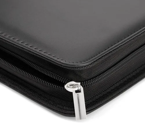 Miniatura 3 de Bright Creations Carpeta de tarjetas de piel sintética – Carpeta de tarjetas de intercambio de 360 grados con carga lateral – Almacenamiento
