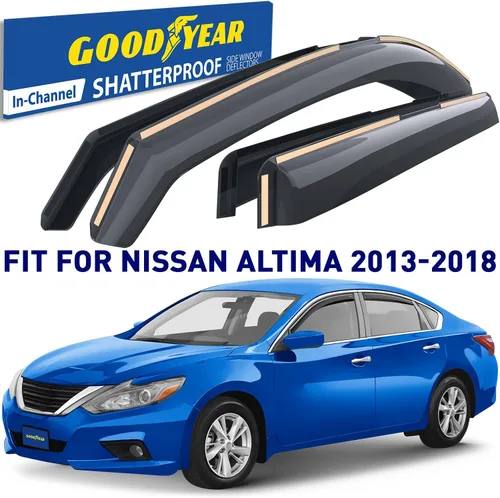 Miniatura 2 de Goodyear - Deflectores de ventana de canal inastillables para Nissan Altima 2013-2018, protectores para la lluvia, viseras para la ventana del auto