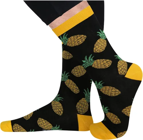 Miniatura 3 de Zmart Calcetines de piña FIV para hombre calcetines de guitarra Taco regalos divertidos de piña FIV calcetines divertidos paquete de 2 Multi M
