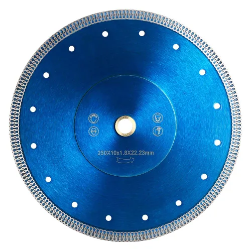 10" Hoja de sierra de diamante súper delgada de porcelana para azulejos de cerámica, corte húmedo o seco para granito, mármol, azulejos de cerámica