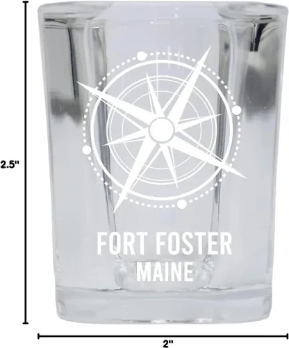 Miniatura 3 de Fort Foster Maine Beach Souvenir - Vaso de chupito de base cuadrada de 2 onzas, individual
