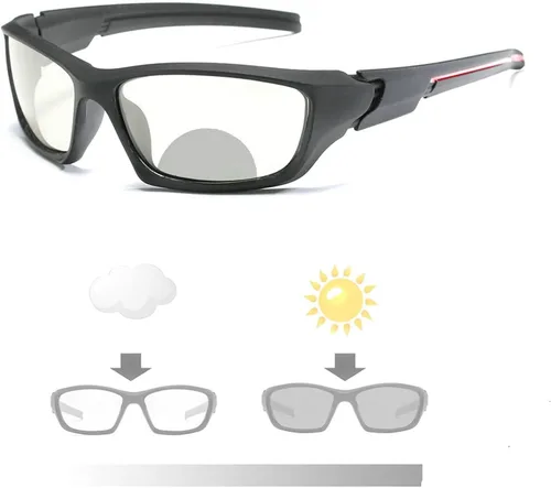 Gafas de lectura bifocales fotocromáticas de transición para hombres y mujeres, gafas de sol deportivas cuadradas para lectores 0 ~+4.00