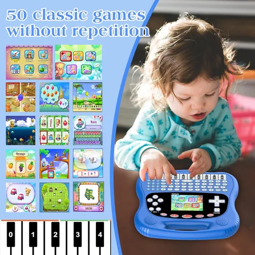 Miniatura 7 de Tableta de aprendizaje para niños, pantalla a color HD de 3.0 pulgadas, alfabeto, palabras, matemáticas, juegos, música, preescolar, electrónica