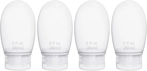 Miniatura 9 de Botellas de viaje de silicona para artículos de tocador, aprobados por la TSA, juego de 4 recipientes portátiles a prueba de fugas, botellas
