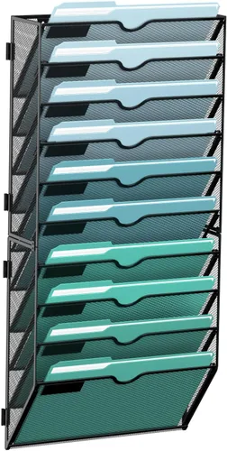 Miniatura 7 de SUPEASY Organizador de archivos de pared de 6 niveles, archivos de pared colgantes para papeles, carpetas, revistas, organizador de pared