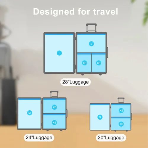 Miniatura 3 de UPGOGO Bolsas de vacío para viajes, paquete de 12 con bomba de mano, bolsas de almacenamiento al vacío que ahorran espacio, artículos esenciales