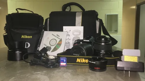 Miniatura 2 de Nikon D3200 24.2 MP CMOS Digital SLR Cámara con lentes de zoom VR DX 18-55mm y 55-200mm Bundle Negro
