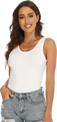 Miniatura 5 de BQTQ 5 camisetas básicas sin mangas para mujer, camisetas sin mangas para debajo de las camisas