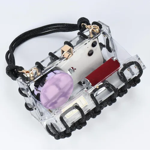 Miniatura 5 de ARTLUXE Bolso de mano acrílico con diamantes de imitación para boda y fiesta