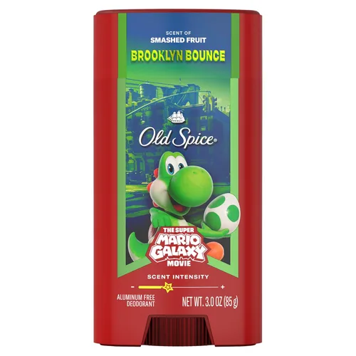 Old Spice Desodorante sin aluminio para hombres, Old Spice x The Super Mario Galaxy Movie, frescura duradera 24/7, protección duradera contra