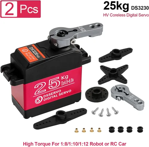 Miniatura 2 de Paquete de 55.1 lbs Servo Digital de alto par de torsión completo engranaje de metal impermeable para RC Car Crawler Robot Control ángulo 180°