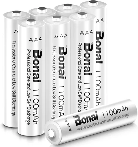 Bonai, baterías recargables AAA 1100 mAh Ni-MH de alta capacidad, Paquete de 8