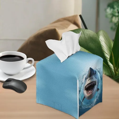Miniatura 4 de 250th Anniversary Square Tissue Box Cover Pu Leather Tissue Holder Facial Paper Cover Waterproof Toilet Paper Holder for Bathroom Bedroom Modern