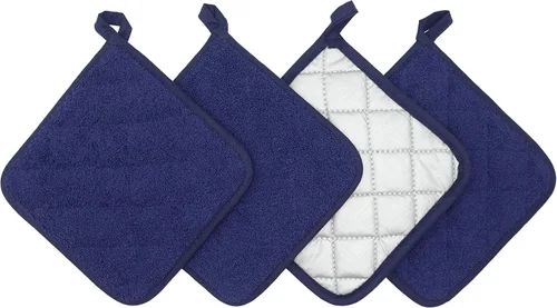 Miniatura 11 de Juego de 4 soportes de algodón para ollas de algodón, lavables a máquina, resistentes al calor, para uso diario, cocina, almohadillas calientes, Gris