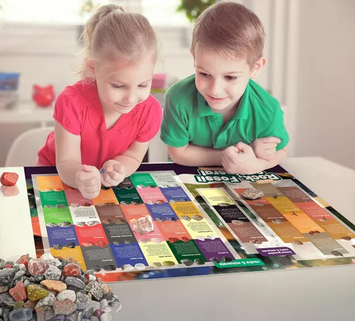 Miniatura 4 de Mega Rock, Fossil & Mineral Collection - Kit de actividades relacionadas con rocas, minerales y fósiles Incluye más de 250 ejemplares reales