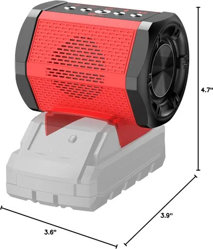 Miniatura 8 de ohyes Altavoz Bluetooth compatible con paquetes de baterías Milwaukee de 18 V con carga USB-A/C para trabajo, campamento y fiestas