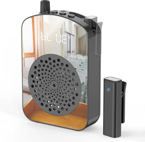 Miniatura 9 de PRUNUS Amplificador de voz A10 inalámbrico con micrófono Lavalier carga y almacenamiento, amplificador de voz portátil con altavoz de micrófono