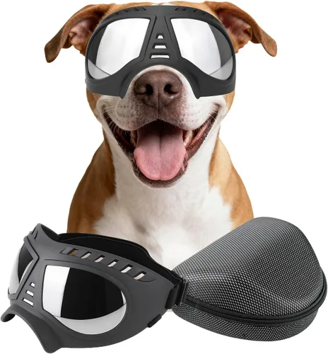 Miniatura 8 de Gafas de sol para perros de razas pequeñas a medianas, lentes de sol para perros pequeños, protección UV, resistente al viento, a prueba de nieve