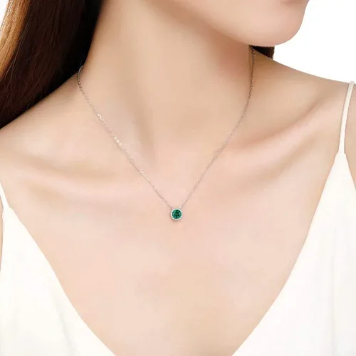 Miniatura 2 de Presentski Collar de piedra natal para mujer plata de ley 925 colgante solitario delicado collar regalos de cumpleaños para mujeres y niñas collares