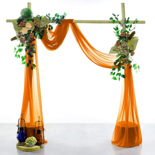 Miniatura 2 de MDS Paquete de 2 paneles de cortina para arco de boda (30 pulgadas de ancho x 20 pies de largo) tela de gasa transparente para boda, ceremonia