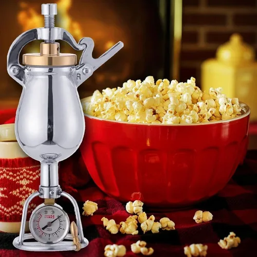 Miniatura 6 de Mini máquina para hacer palomitas de maíz con nostalgia retro, máquina de palomitas de maíz, pequeño amplificador de pellets de acero inoxidable