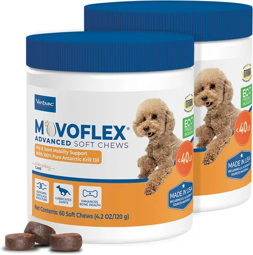 Miniatura 10 de MOVOFLEX Virbac - Suplemento de apoyo avanzado para la cadera y las articulaciones para perros pequeños, 60