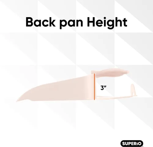 Miniatura 4 de Superio Sartén de plástico resistente con mango de agarre cómodo, color blanco, duradero, ligero, multisuperficie, fácil de barrer, 10 pulgadas