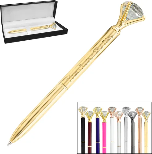 Miniatura 74 de 1 bolígrafo de diamante con cristal, bolígrafos personalizados a granel con grabado sin nombre, bolígrafos de diamante personalizados, lápiz óptico