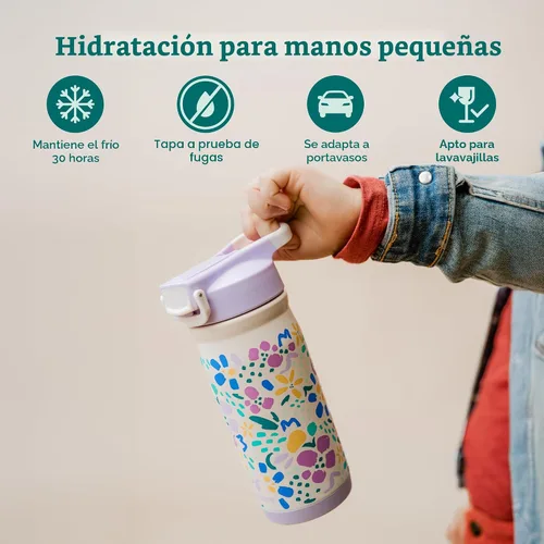 Miniatura 2 de Reduce Hydrate Pro Kids - Botella de agua aislada de acero inoxidable de 14 onzas con pajilla, vaso a prueba de derrames para niños, retención