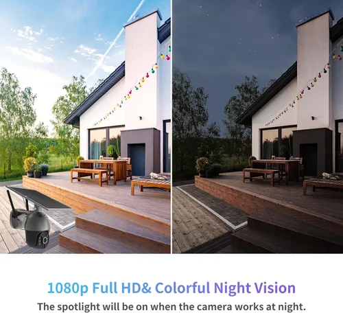 Miniatura 8 de SOLIOM S600 3G/4G LTE Cámara de Seguridad Celular con Energía Solar Inalámbrica para Exteriores, Panorámica Inclinable Vista 360° Reflector, Visión