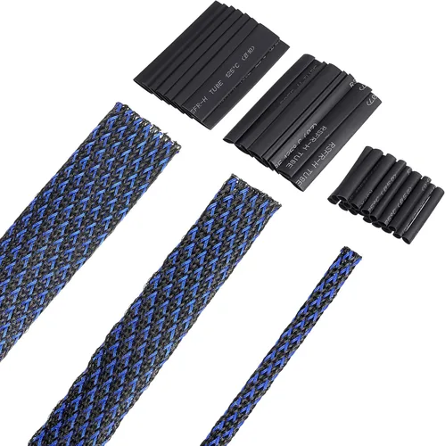 Miniatura 8 de Boao Funda trenzada expandible de PET de 50 pies, funda trenzada de telar de alambre con 127 tubos retráctiles para audio, video y otros