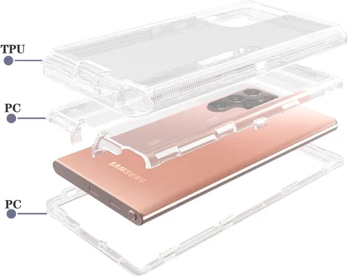 Miniatura 3 de Funda protectora 3 en 1 para Samsung Galaxy S22 Ultra, probada contra caídas militares, funda protectora resistente a prueba de golpes para Galaxy