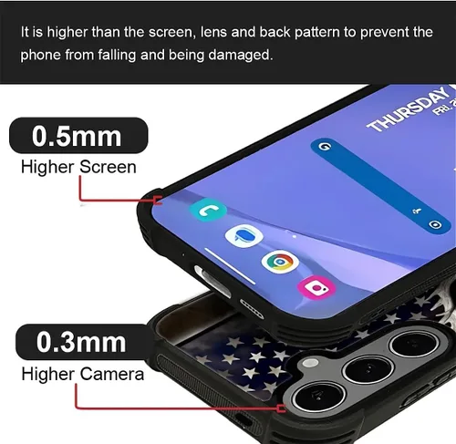 Miniatura 4 de CARLOCA Funda para Samsung Galaxy S21, Camuflaje Bandera Americana Calavera de Ciervo S21 para Hombre Mujer Chico Chica, Antiarañazos TPU Suave a