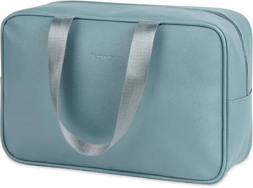 Miniatura 15 de Narwey Neceser de tamaño completo, bolsa de cosméticos grande, bolsa de maquillaje de viaje, organizador para mujeres y niñas, A-Negro, L, Bolsa