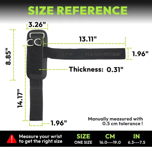 Miniatura 7 de HANDBODE Lifting Wrist Straps for Weightlifting, Gym Wraps with Double D-Ring for Secure Grip, Deadlift, Pull Up, Bodybuilding, Cable Workout, Fit