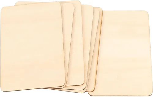 Miniatura 4 de HOIGON 100 piezas rectangulares de madera sin terminar, hojas de madera de tilo en blanco de 4 x 6 pulgadas, recortes de madera para manualidades