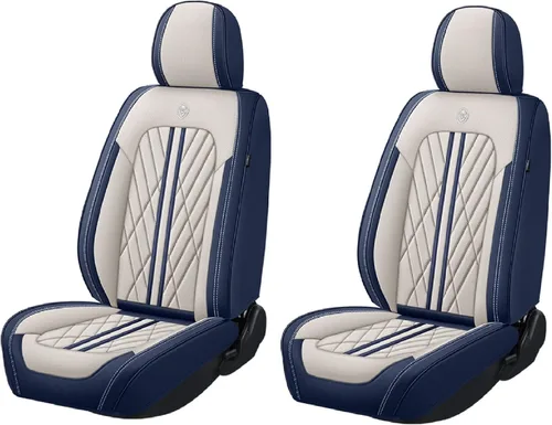 Miniatura 8 de Juego de fundas de asiento de automóvil de cuero nappa impermeables y transpirables de ajuste universal, cojín protector para vehículo automotriz