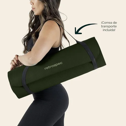 Miniatura 7 de Retrospec Solana - Esterilla de yoga de 1/2 pulgada de grosor con correa de nailon para hombres y mujeres, tapete de ejercicio antideslizante