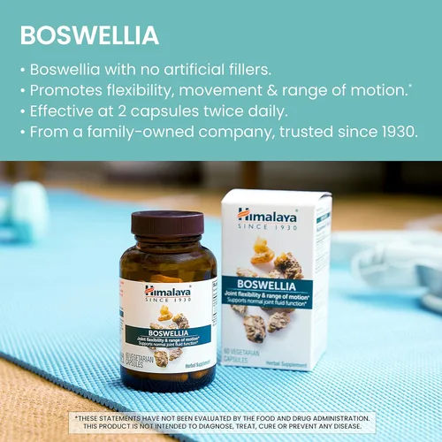 Miniatura 3 de Himalaya Boswellia, apoyo articular para movilidad y flexibilidad, promueve la preservación de tejidos, 250 mg, 60 cápsulas, suministro de 1 mes