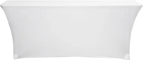 Miniatura 3 de YOUR CHAIR COVERS - Spandex de 6 pies x 18 pulgadas, mantel elástico rectangular estrecho para aula de entrenamiento con respaldo abierto - Blanco